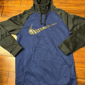 Nike Dri-FIT Hoodie Navy Black Men’s Small Pullover Athletic Sweatshirt